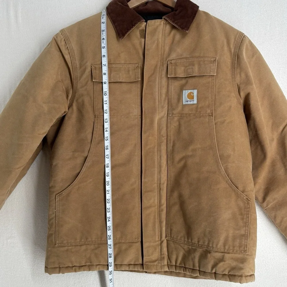 Carhartt USA Union Made Quilt Lined Brown Chore Jacket Coat Mens 46 Reg Vintage